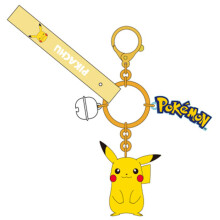Beskyttende etui for Pokémon-samlere, Pikachu-nøkkelring, populær maskot, offisiell gjenstand, dobbeltsidig, lett og kompakt