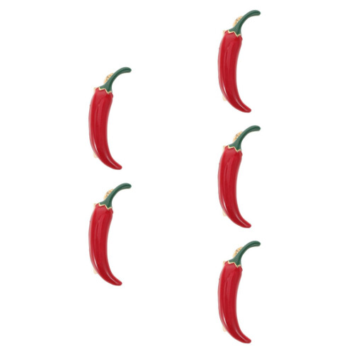 5 Pieces Chili Pepper Pins/Brooches - Decorative and