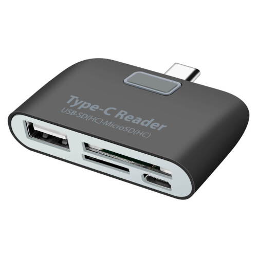Adaptador USB-C a USB, lector de tarjetas SD y micro SD y micro USB