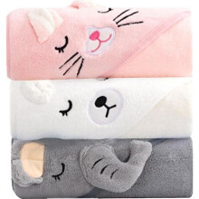3-Piece Baby Hooded Bath Cape Set - Baby Hooded Towel, Newborn Gift, Baby Bath Wrap, Baby Bath Cape