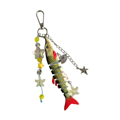 Articulated Artificial Fish Charm Keychain Gift For-pattern 3