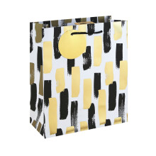Mono Paint Strokes Gift Bag Large White (Pack of 12) 37010-2C