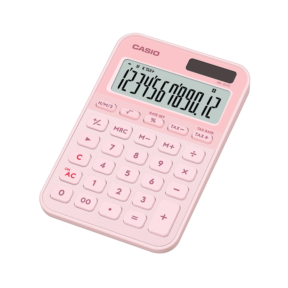Casio Ms-20Yc Mini Desk Calculator Ms-20Yc-Lp-W-Ep Light/Pink