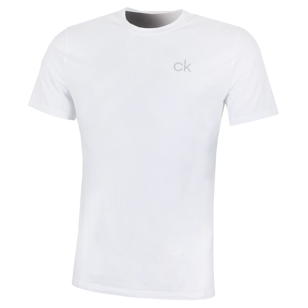 Calvin Klein (S, White) Mens Newport Tee Moisture Wicking T-Shirt