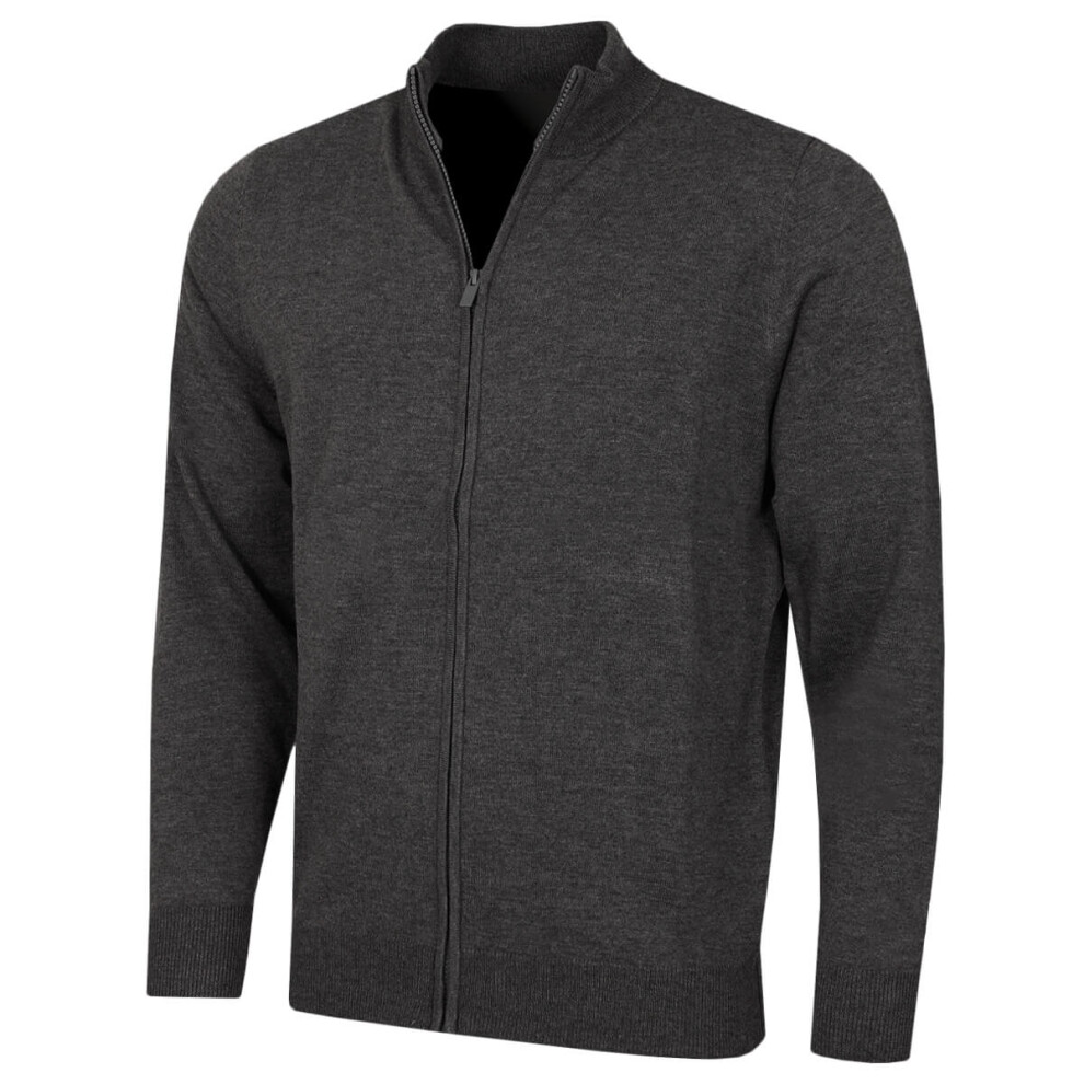 Calvin Klein (S, Charcoal Marl) Mens 2026 Cleveland Full Zip Premium Golf Sweater