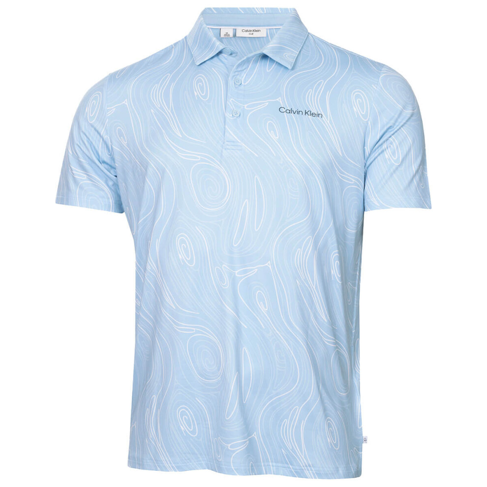 Calvin Klein Golf Men's Blue Short Sleeve Performance Polo Shirt in Size L, Sports Direct - Image 2