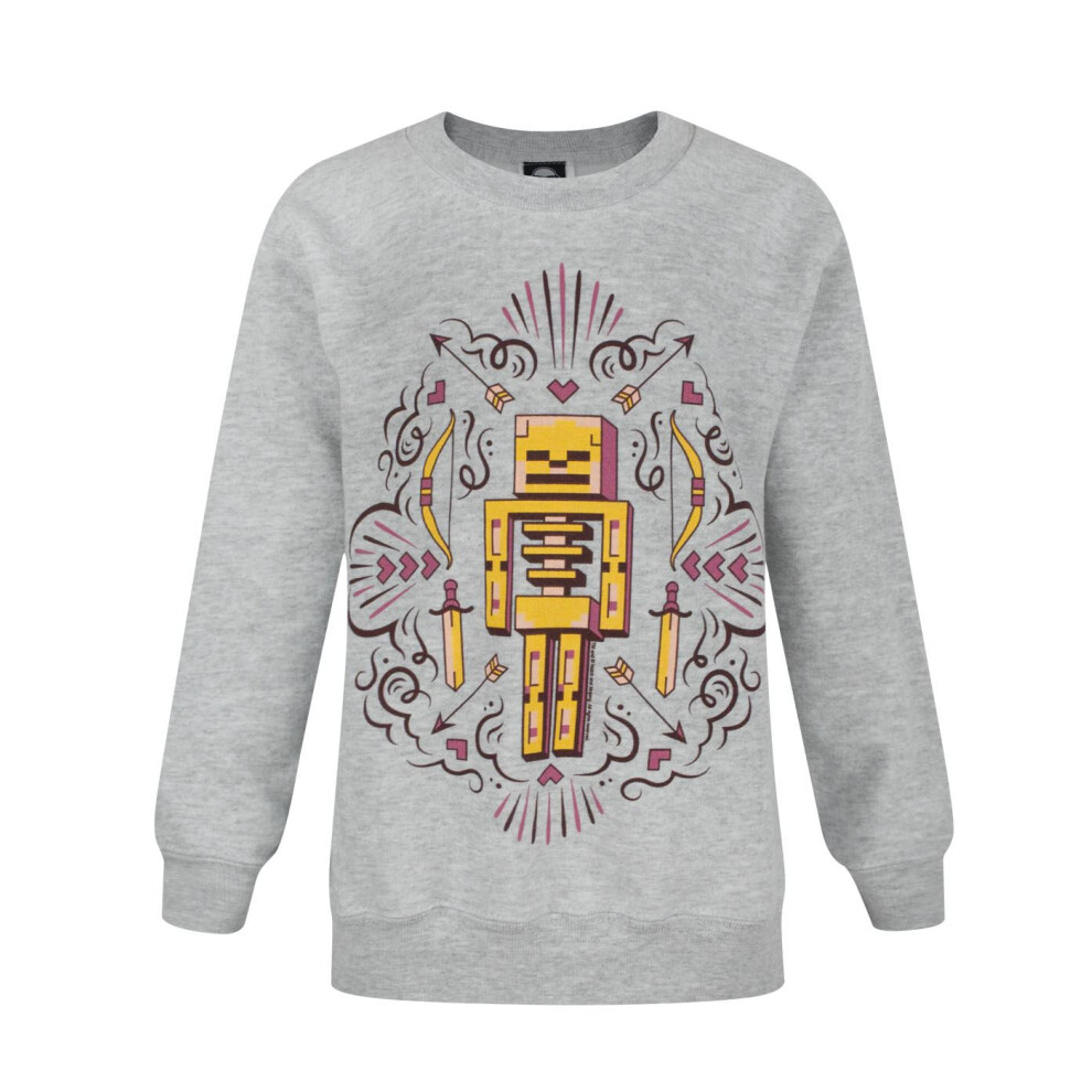 Minecraft (5-6 Years) Sweatshirt (Girls Grey)