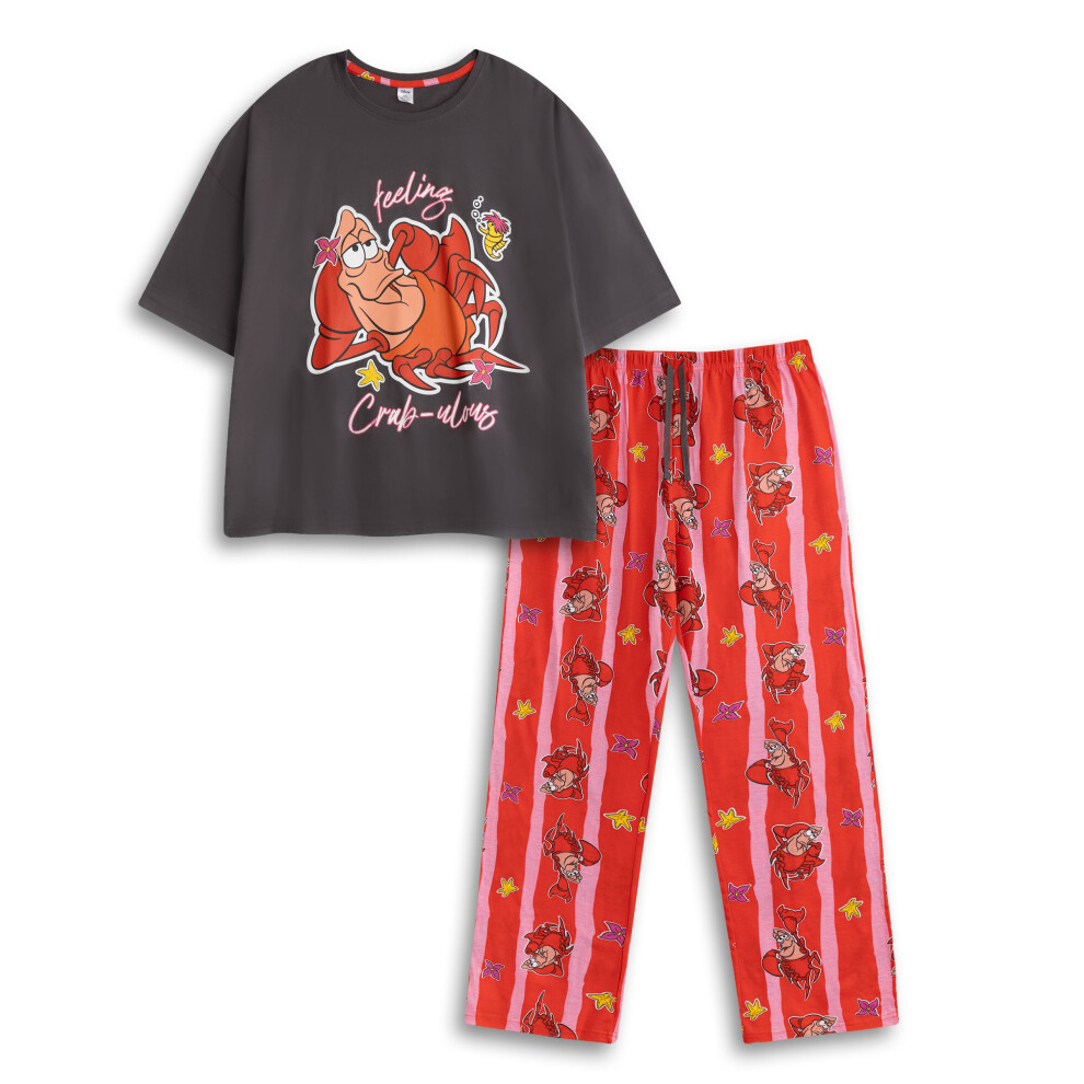Disney (X-Small) The Little Mermaid Short Sleeve Long Leg Pyjama Set (Womens Multicoloured) Red