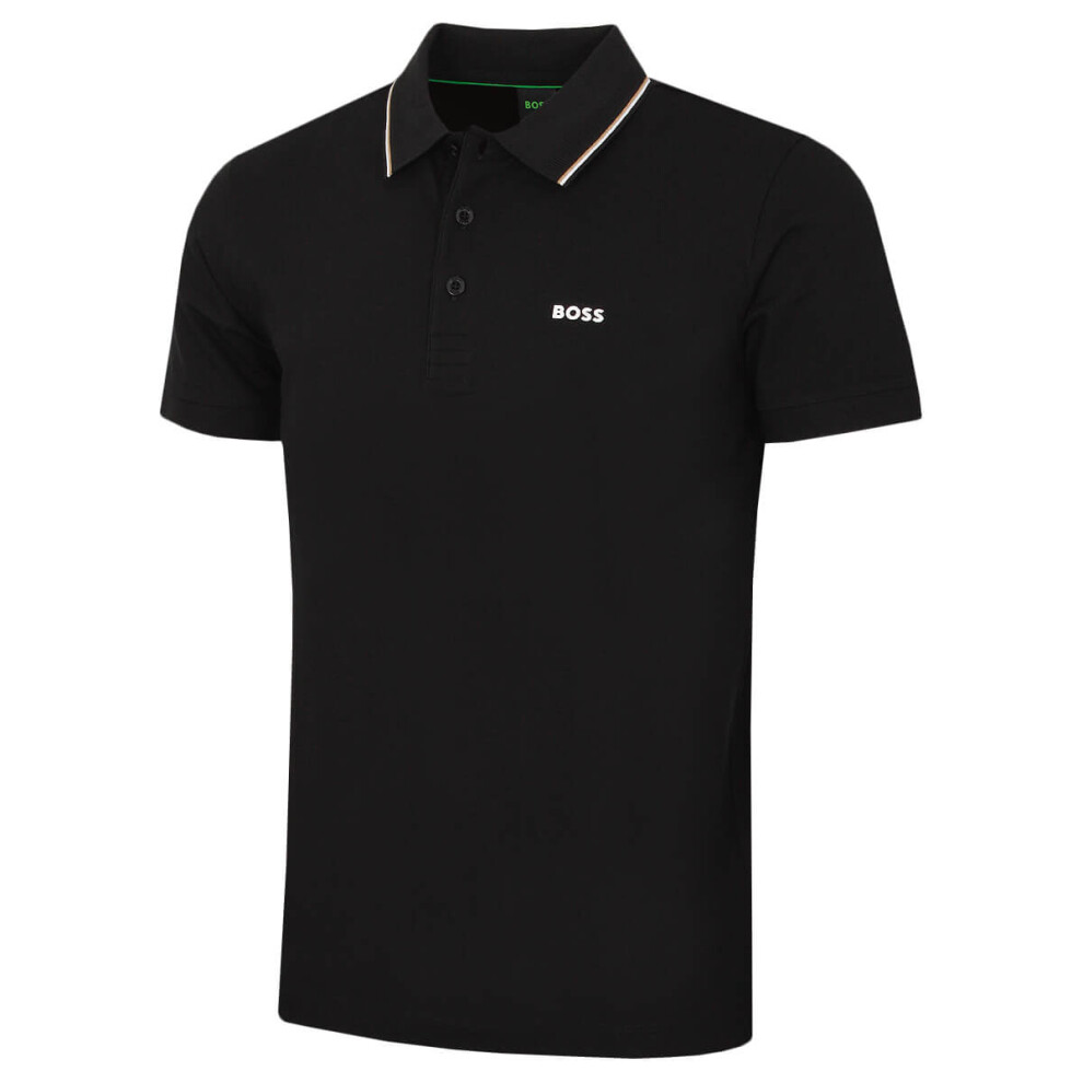 Hugo Boss (M, ) Mens 2026 Birdie Paule Moisture Wicking Golf Polo Shirt Black