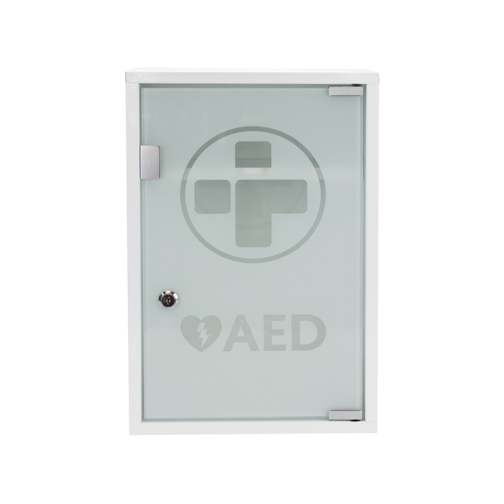 Mediana Aed Metal Wall Cabinet With Glass Door And Alarm Lockable Large 300X145x460mm 3098