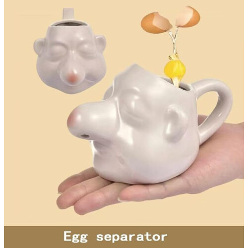 Αστεία κεραμική κούπα διαχωριστή αυγών, διαχωριστής κρόκου και ασπραδιού, 1