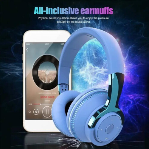 Λευκά ασύρματα ακουστικά Bluetooth με φωτιζόμενο στήριγμα κεφαλής, ήχο υψηλής 2