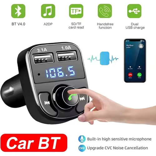 Πομπός FM Bluetooth αυτοκινήτου 5.3, PD 20W και γρήγορη φόρτιση QC 3.0, διπλή θύρα USB, υπ 1