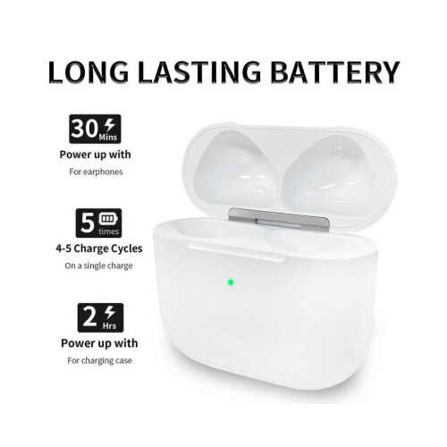 Θήκη ασύρματης φόρτισης για AirPods 4 με θύρα USB C, συμπαγές λευκό κουτί αποθήκευσ 1