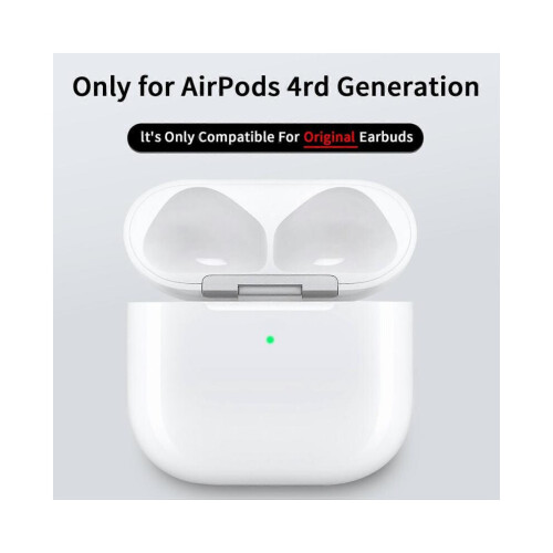 Θήκη ασύρματης φόρτισης για AirPods 4 με θύρα USB C, συμπαγές λευκό κουτί αποθήκευσ 2