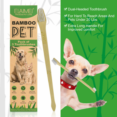 Escovas de dente para animais de estimação 3 peças/caixa 1