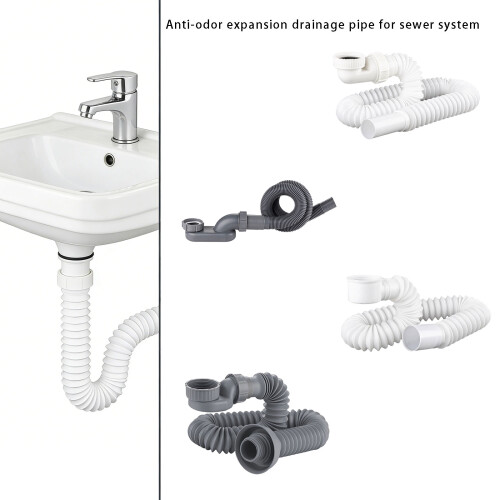 Low Profile Flexible Drain Pipe Space Saving Bathtub-0918 2