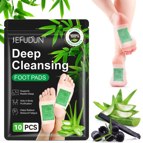 Patch per i piedi al carbone di bambù e aloe vera, 10 pezzi/confezione 1