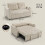 Homcom HOMCOM Corduroy Click Clack Sleeper Sofa with Pull Out Design, Cream White 3