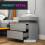 Homcom HOMCOM High Gloss Bedside Table with LED Light and 2 Drawers, Grey 7