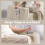 Homcom HOMCOM Corduroy Click Clack Sleeper Sofa with Pull Out Design, Cream White 7