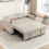 Homcom HOMCOM Corduroy Click Clack Sleeper Sofa with Pull Out Design, Cream White 8