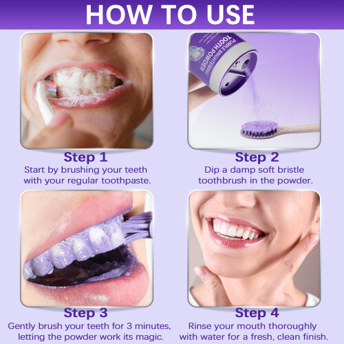 Pó de beleza de dente roxo 35 g/caixa 1