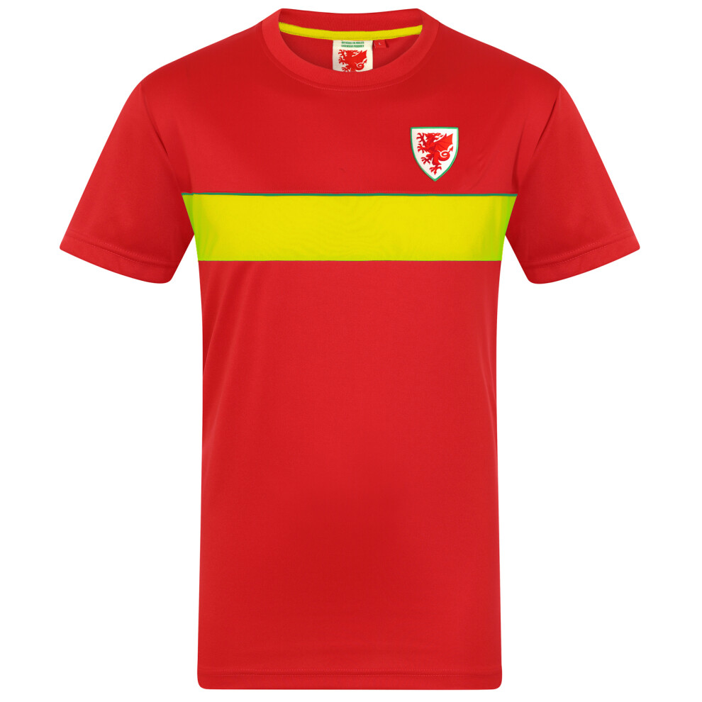 Wales F.a. Wales Cymru Faw Official Football Gift Mens Poly T-Shirt 3XL Red