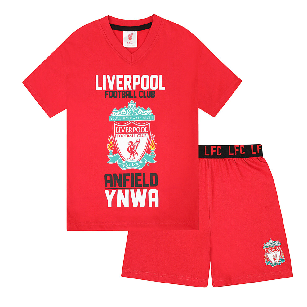 Liverpool Fc Official Football Gift Boys Short Pyjamas 6-7 Years Red