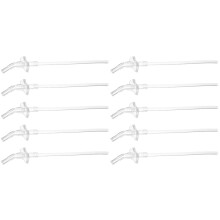 10Sets Haltbare Silikon Trinkhalme Transparent Mehrfach Verwendbar