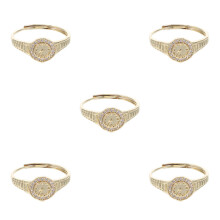 5Stk Gold Uhrring Damen Vintage Uhr Schmuck Offener Ring Mit Zirkonia