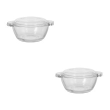 2Pcs Premium Glass Steamed Egg Bowl for Home Microwave Steamer