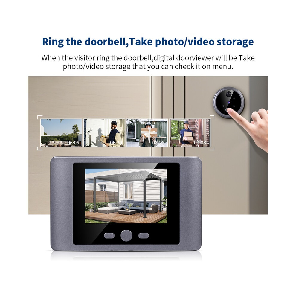 Wireless Home Security Peephole Video Doorbell 720P Digital Door Eye Camera Battery Pir Support Video & Photo Record 4017648540832