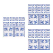 300Pcs Blue Chinoiserie Paper Napkins Vintage Floral Design Disposable