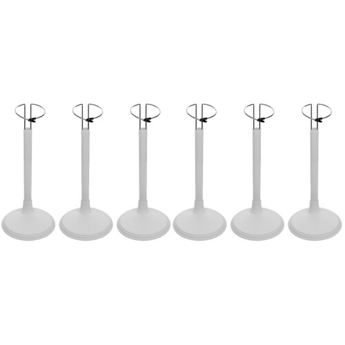 6Pcs Stable White Doll Stand Support Adjustable PVC Figure Display