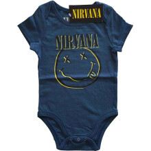 (X Large (12 -18 months), Navy Blue) Nirvana Inverse Grunge Smile Baby Grow