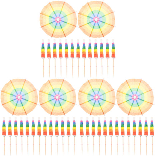 150Pièces Piques À Cocktail En Bambou Multicolores Décor