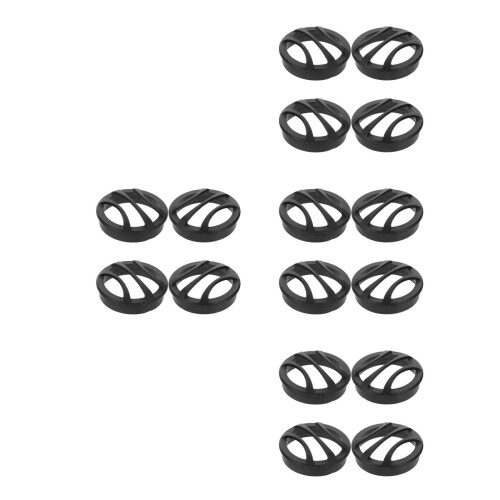16Pièces Grille Protection Tweeter Noir Plastique