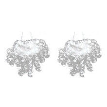 2Pièces Barbes Blanches Faux Matériel Décorations Festival