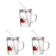 3St Kind Glasbeker Met Rietje Warmtebestendig Voor School Thuis