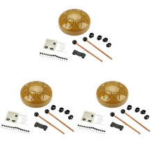 3Sets Metalen Tongtrommel Handdrum Gouden Beginner Instrument