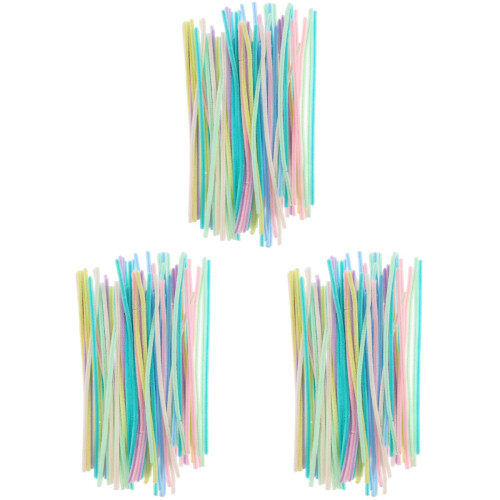 3Pcs Assorted Chenille Stems Bendable Plush Wire DIY Craft Cleaners