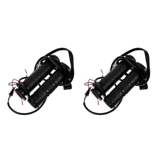 2Pairs Heated Motorcycle Handlebar Grips Black Waterproof Dustproof