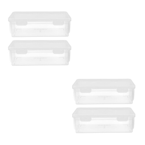 4Pcs Transparent Bread Storage Box Airtight Loaf Holder for Kitchen
