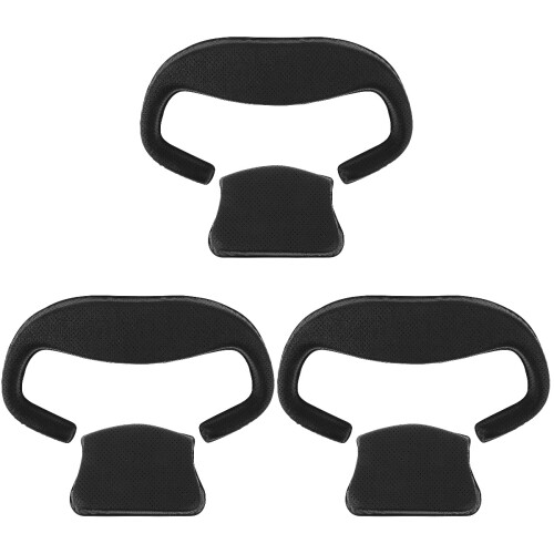 3Sets Ergonomic Vr Face Cushion Black PU Sponge Light Blocking Pad