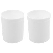 2Pcs Compact White Plastic Beaker Coffee Mugs Laboratory Use