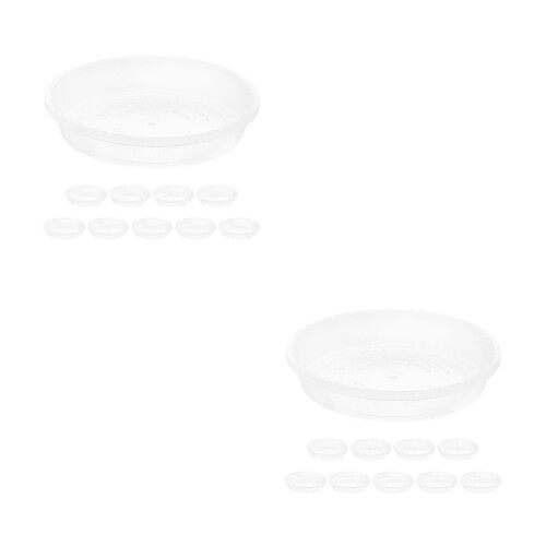 20Pcs Clear Plastic Planter Plates Reusable Drip Trays for Home Plants