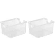 2Pcs Acrylic Tea Bag Storage Box Clear Small Organizer for Coffee Bar