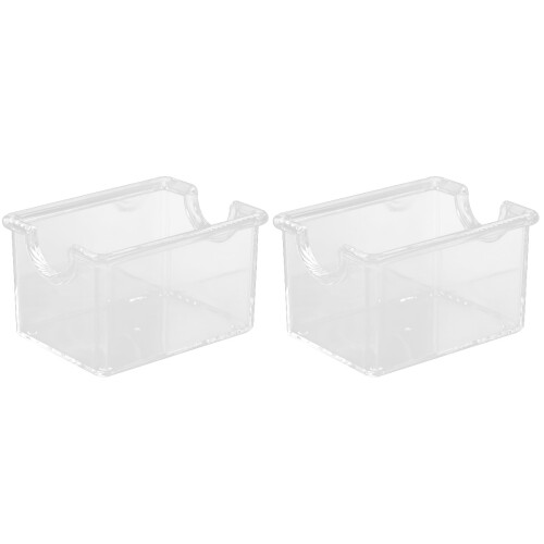 2Pcs Acrylic Tea Bag Storage Box Clear Small Organizer for Coffee Bar