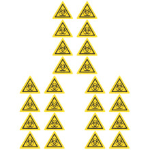24Pcs Laboratory Safety Yellow Biological Warning Stickers Durable Pc